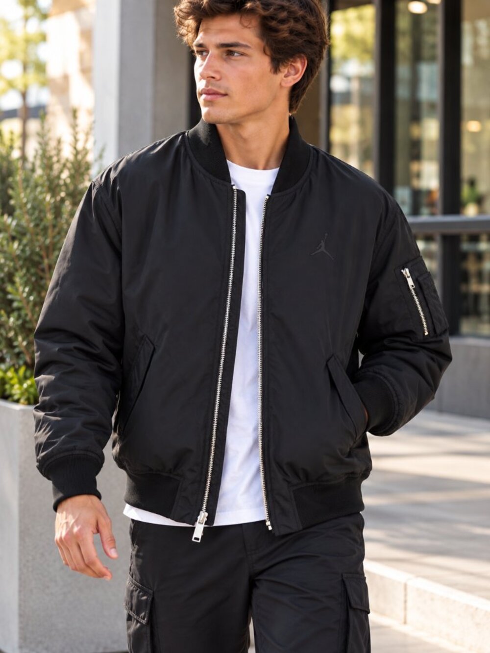 Jordan Men’s Therma-FIT Bomber Jacket – Size L – Black – NWT